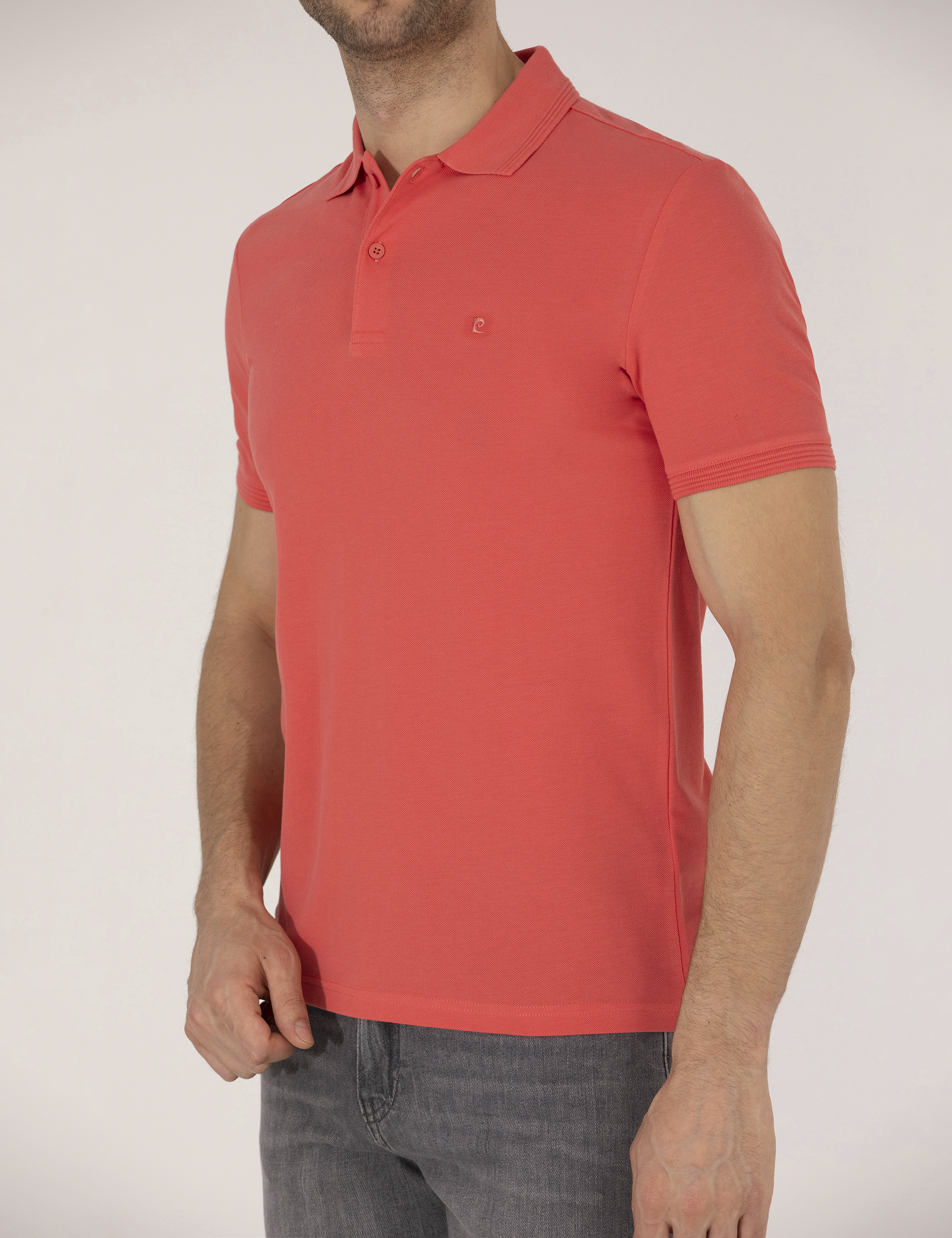 Pembe Slim Fit Polo Yaka Basic Tişört
