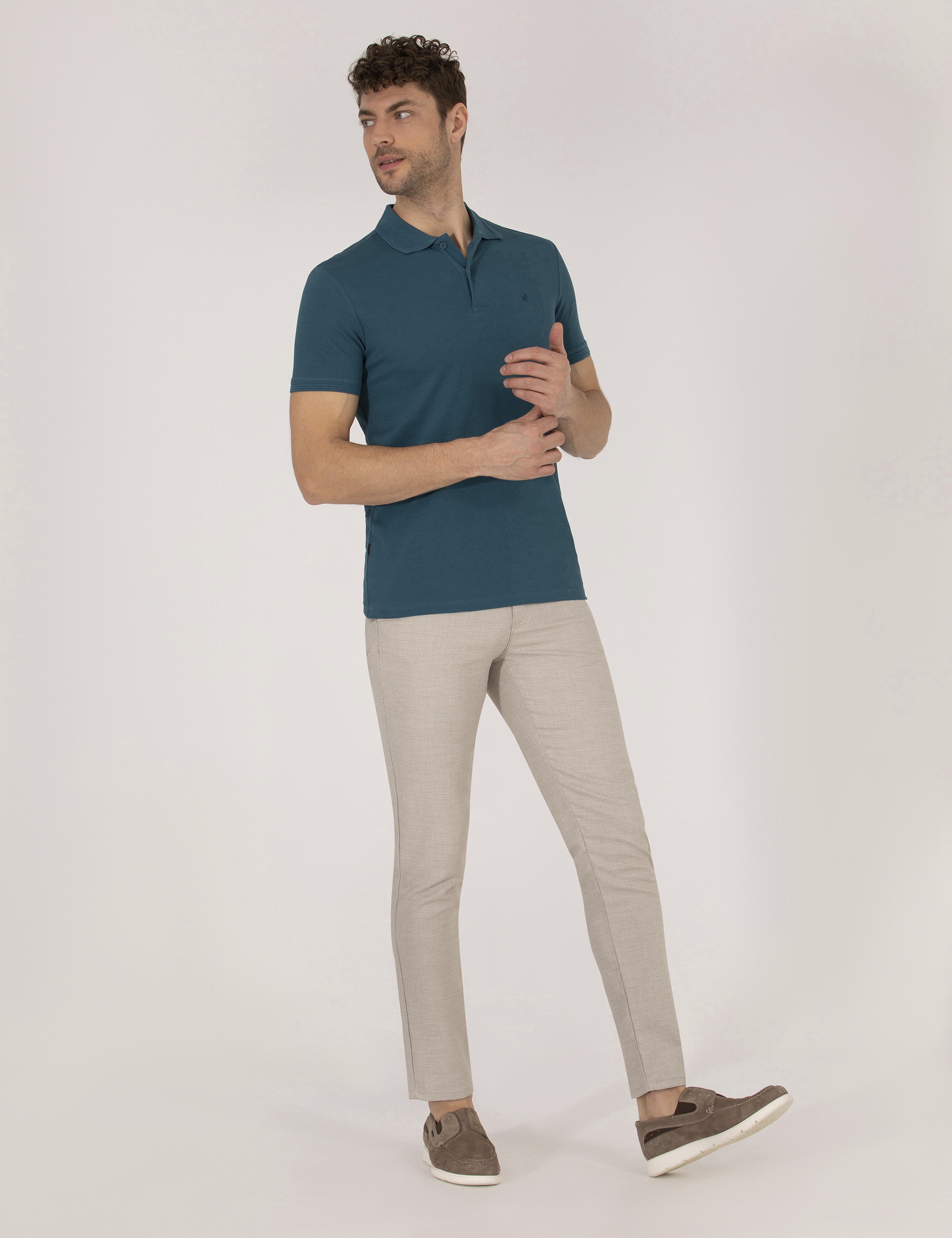 Zümrüt Slim Fit Polo Yaka Basic Tişört - Image 3