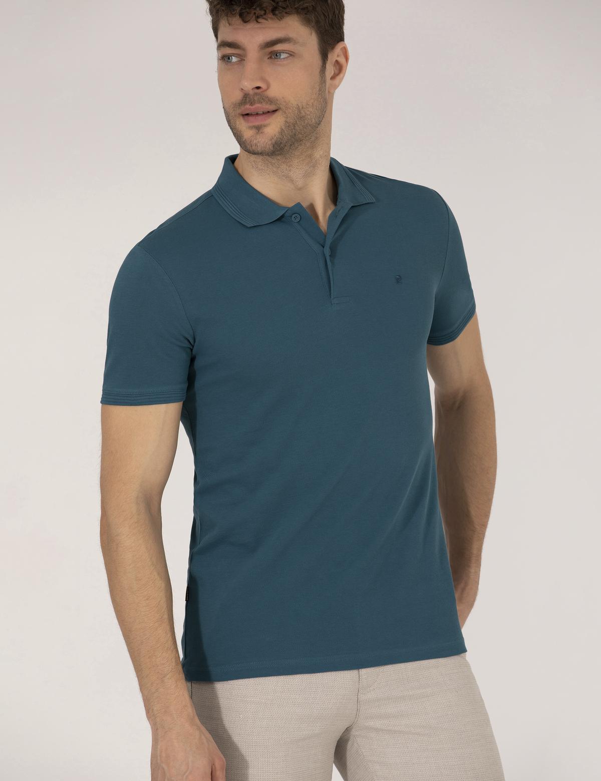 Zümrüt Slim Fit Polo Yaka Basic Tişört - 50269606226