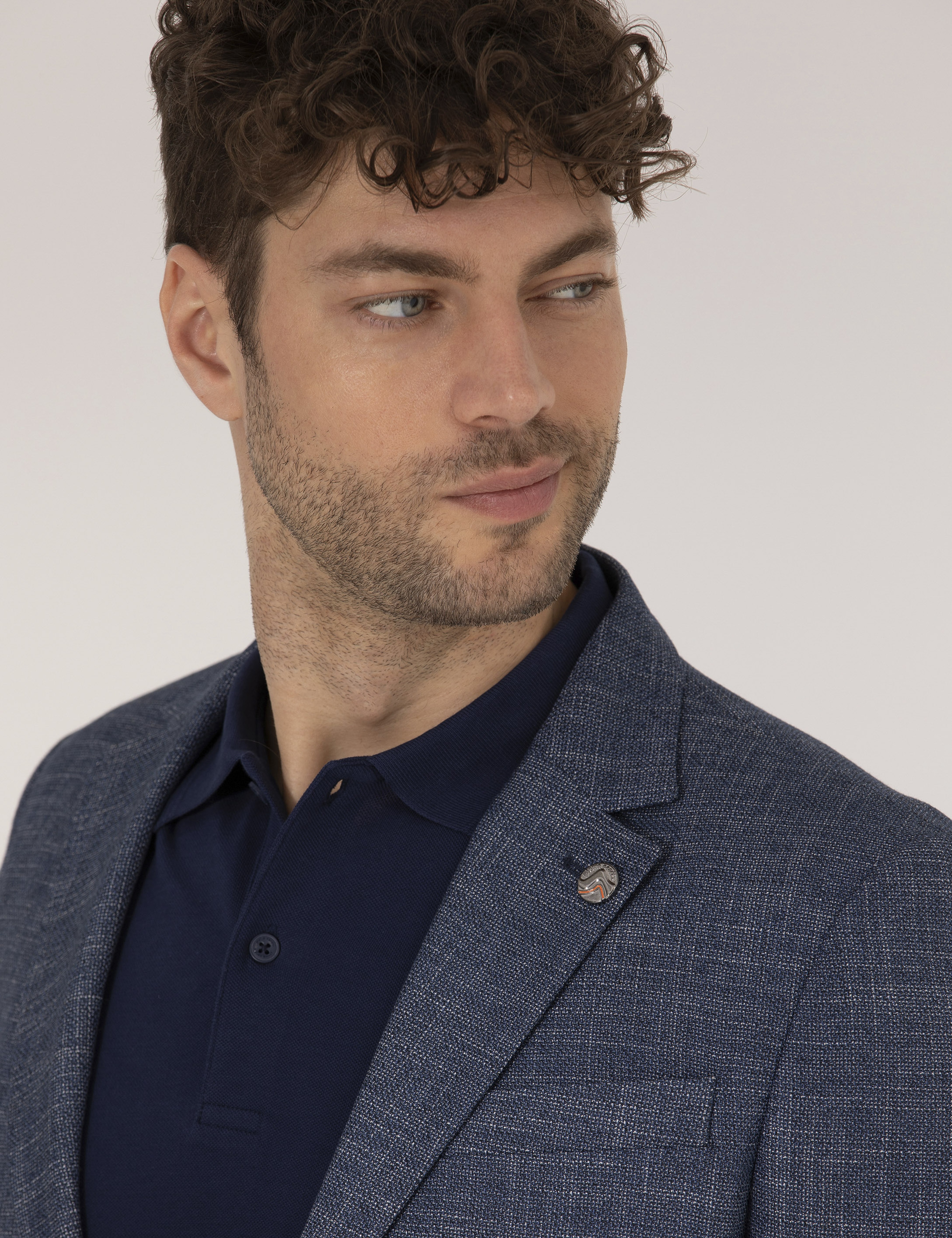 Açık Lacivert Slim Fit Ceket