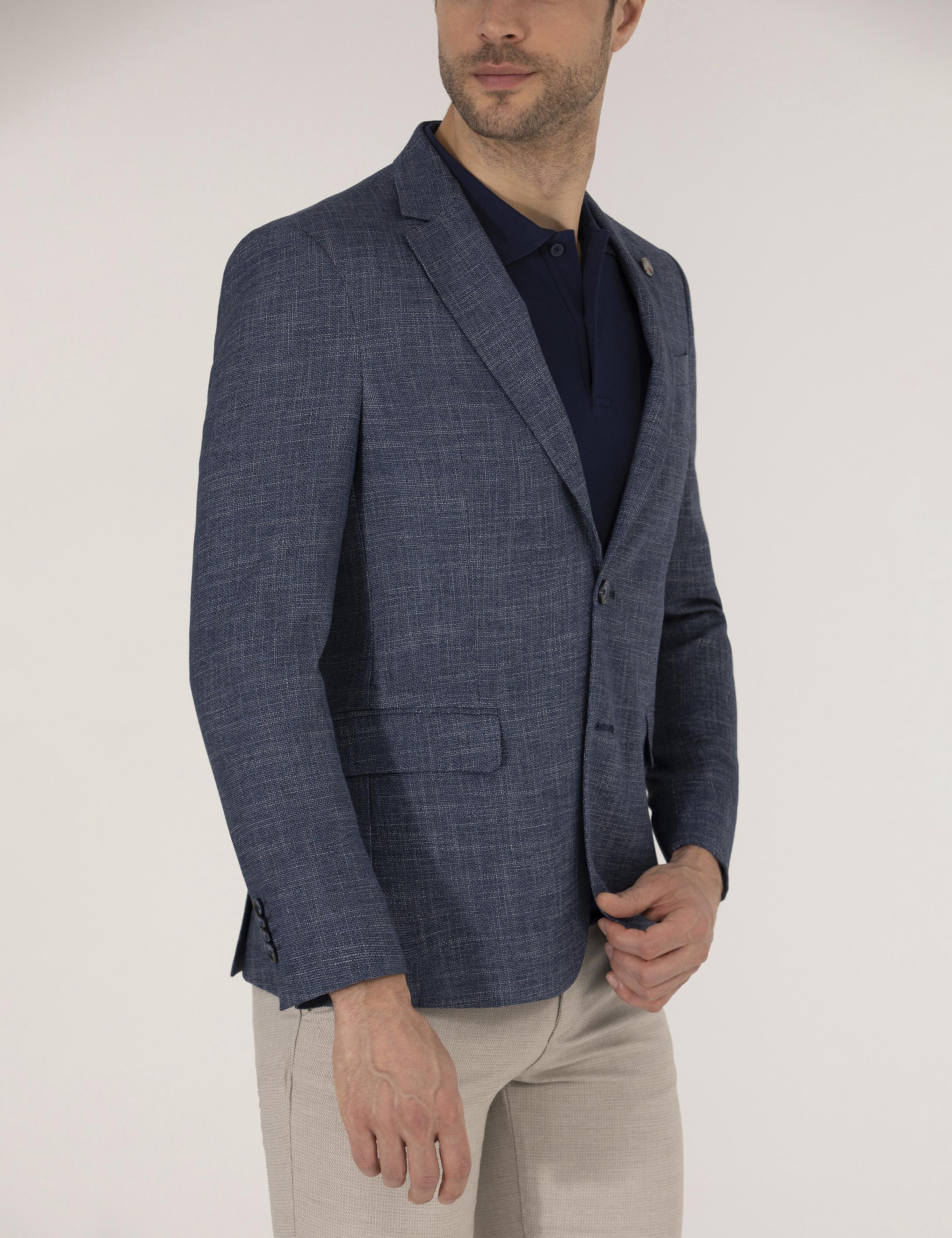 Açık Lacivert Slim Fit Ceket