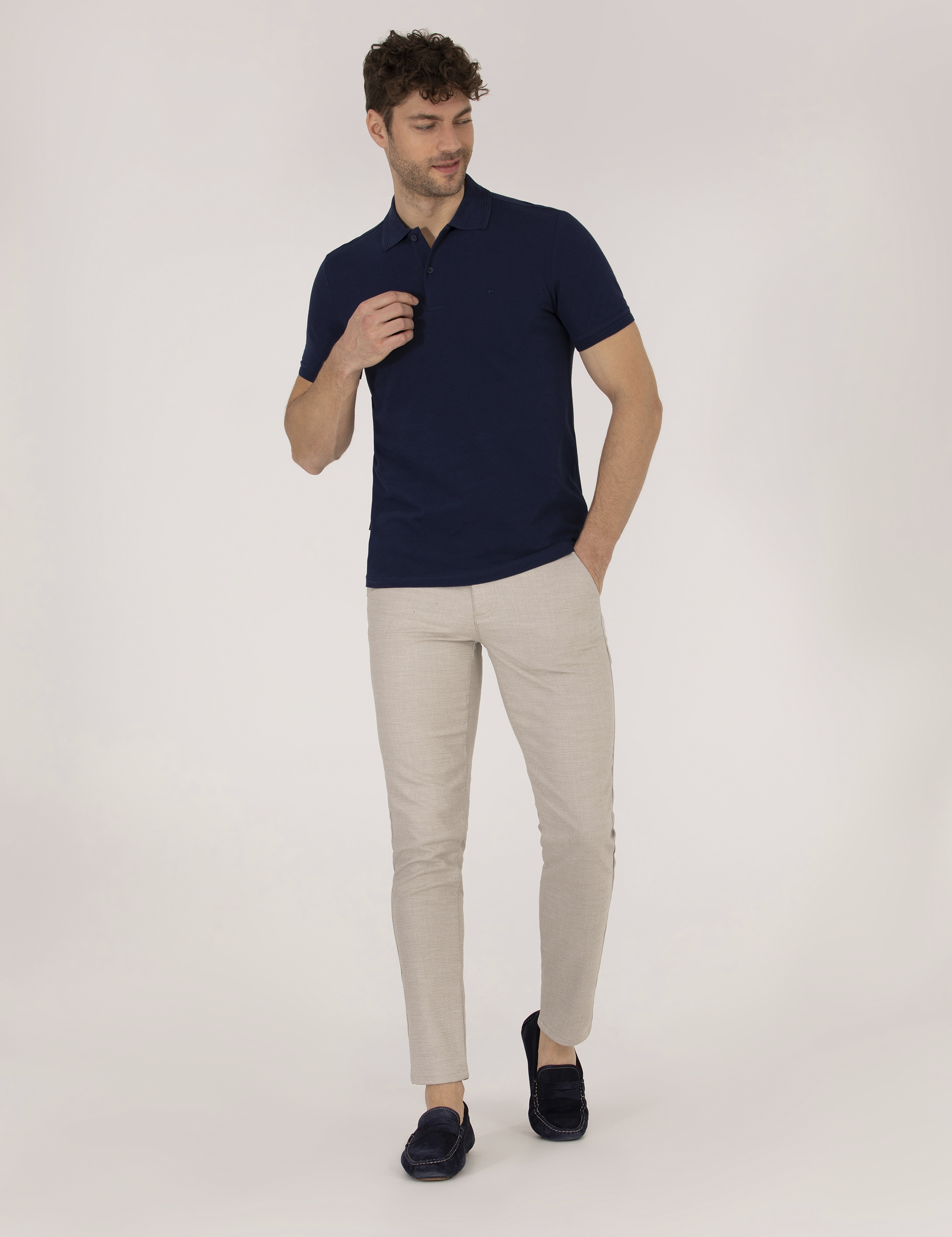 Vizon Slim Fit Beli Lastikli Chino Pantolon - Image 5