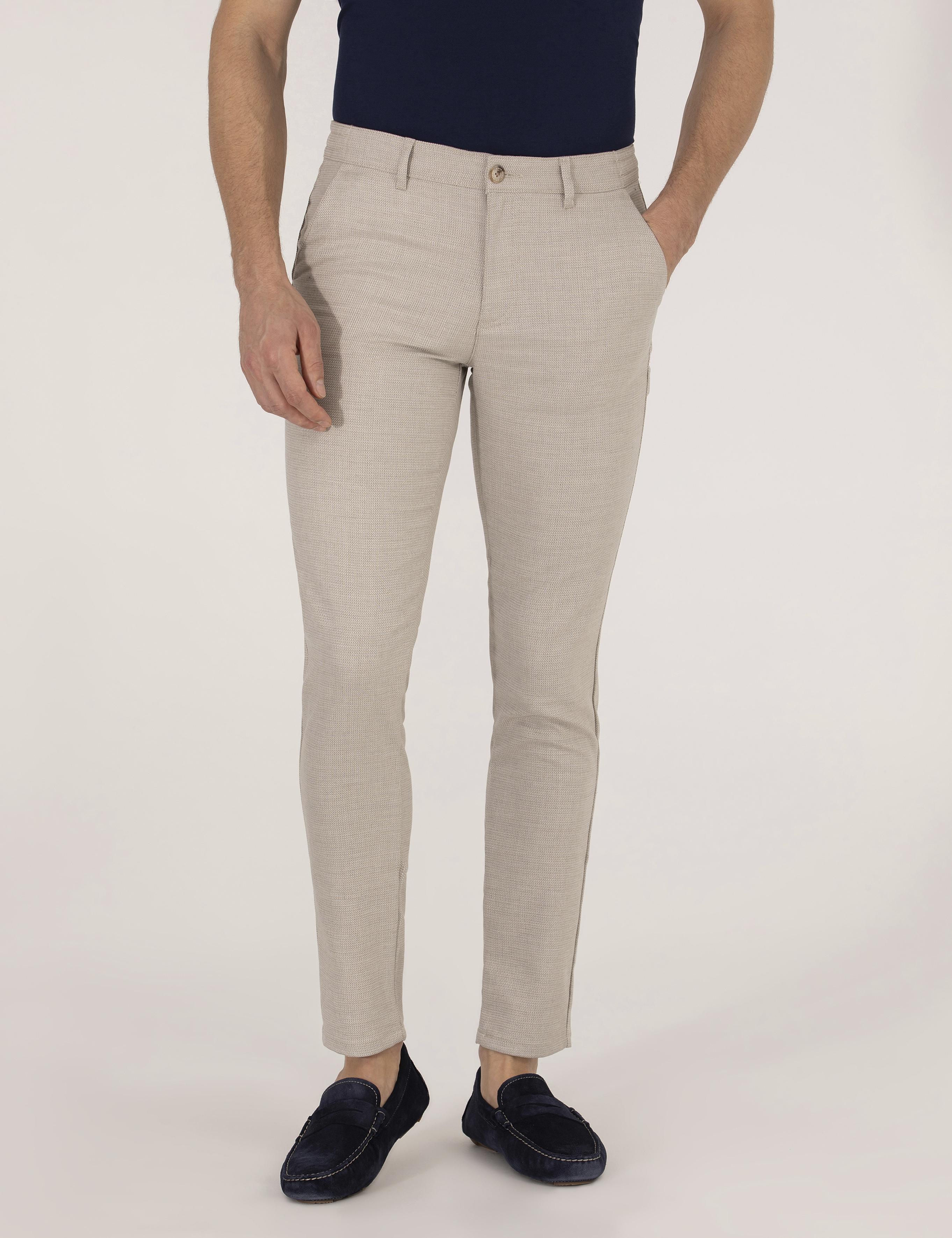 Vizon Slim Fit Beli Lastikli Chino Pantolon