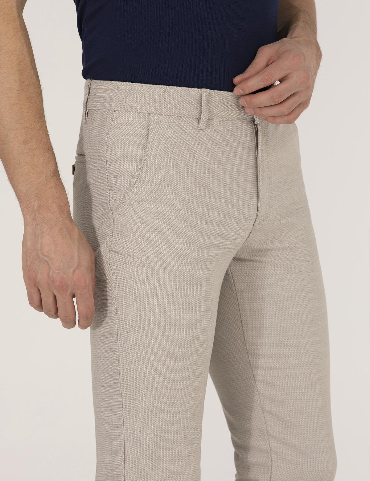 Vizon Slim Fit Beli Lastikli Chino Pantolon - 50271248173