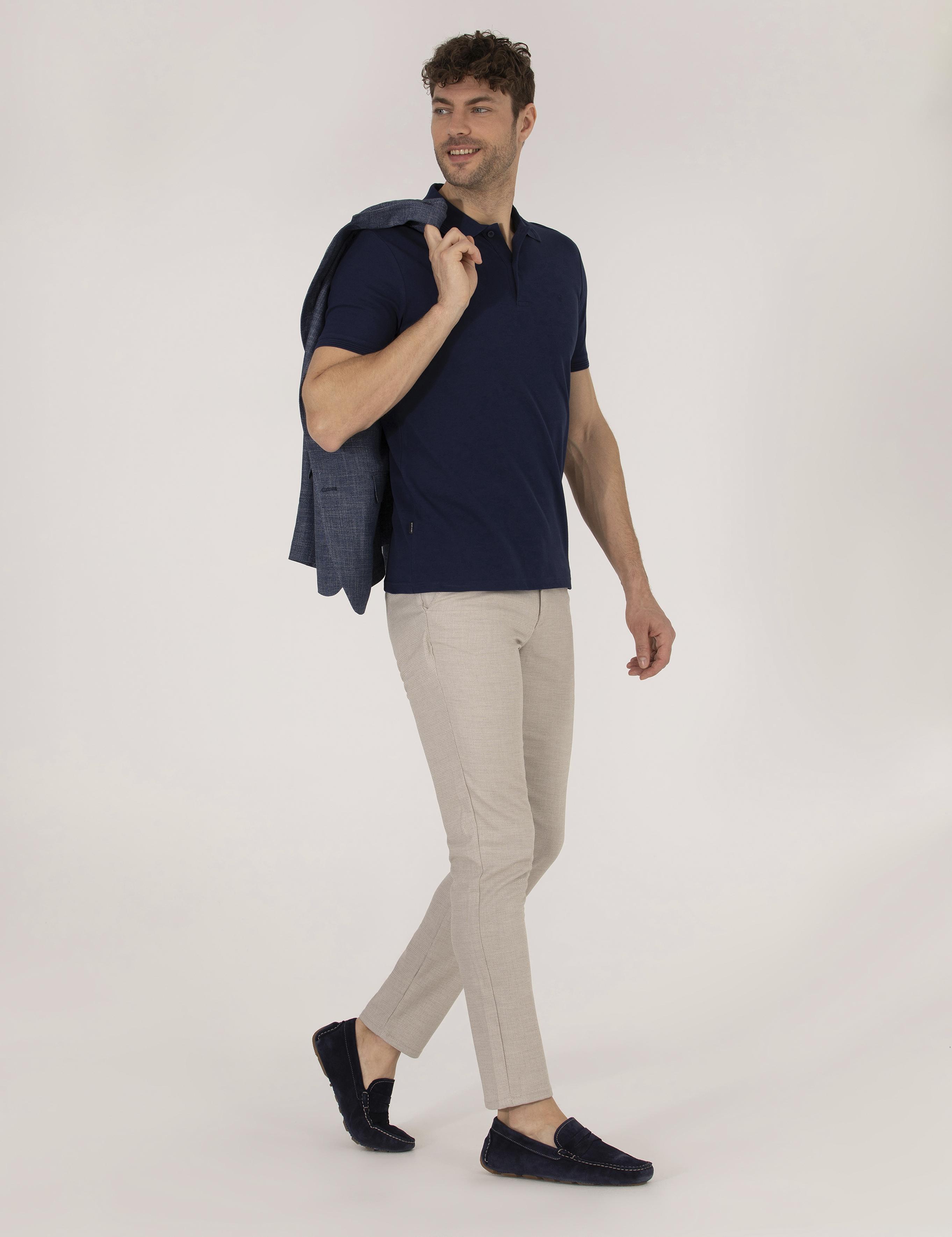 Vizon Slim Fit Beli Lastikli Chino Pantolon