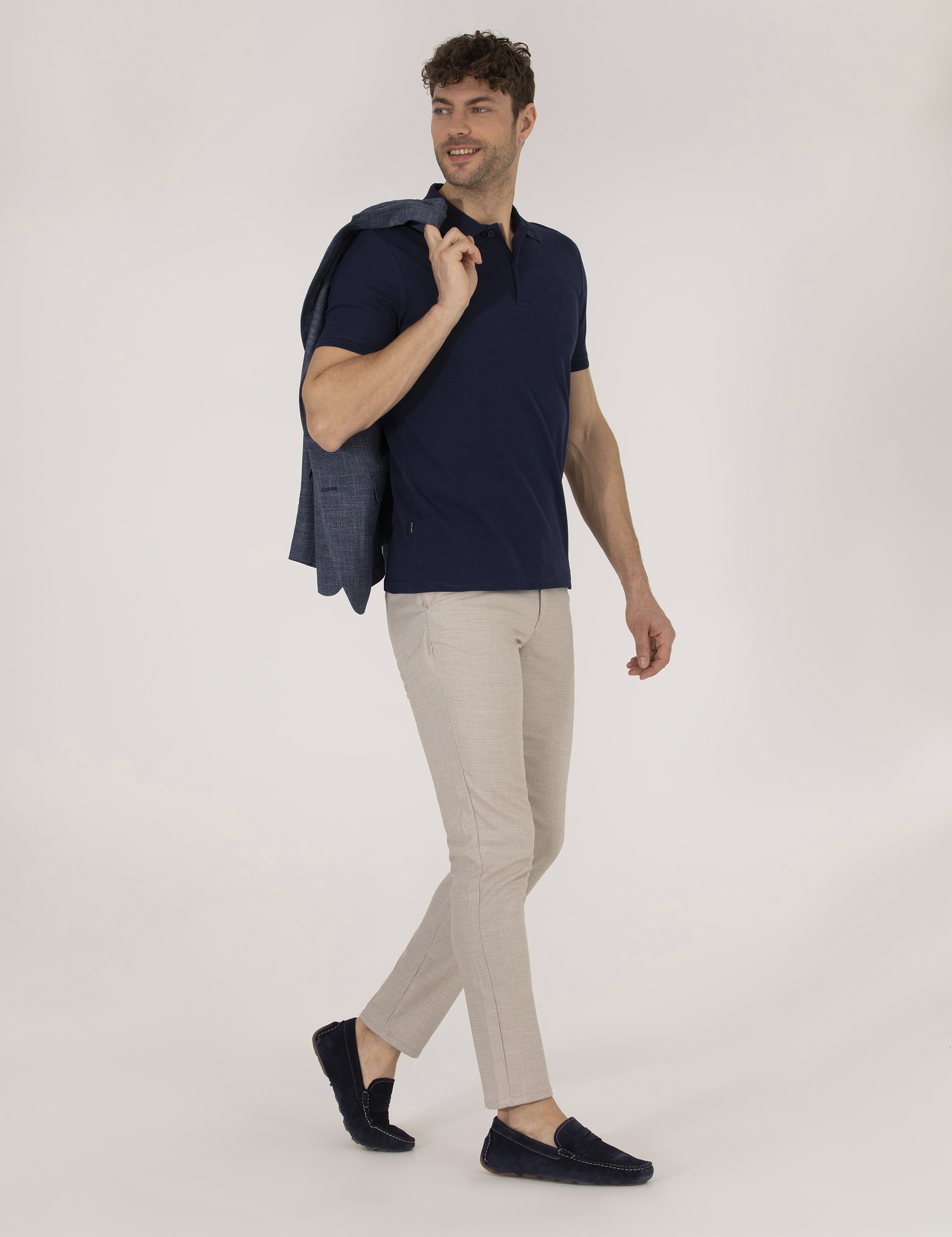 Vizon Slim Fit Beli Lastikli Chino Pantolon - Image 1