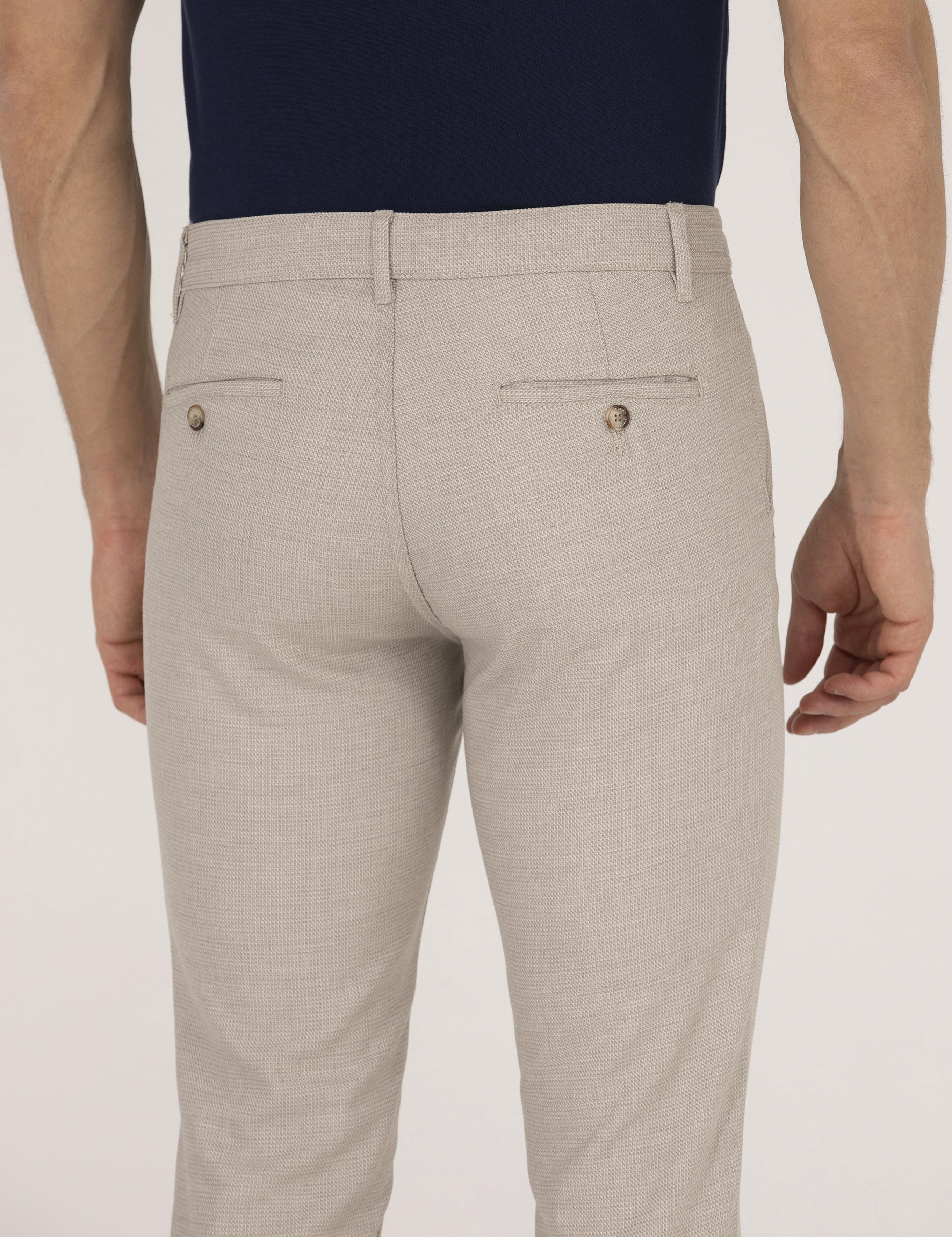 Vizon Slim Fit Beli Lastikli Chino Pantolon