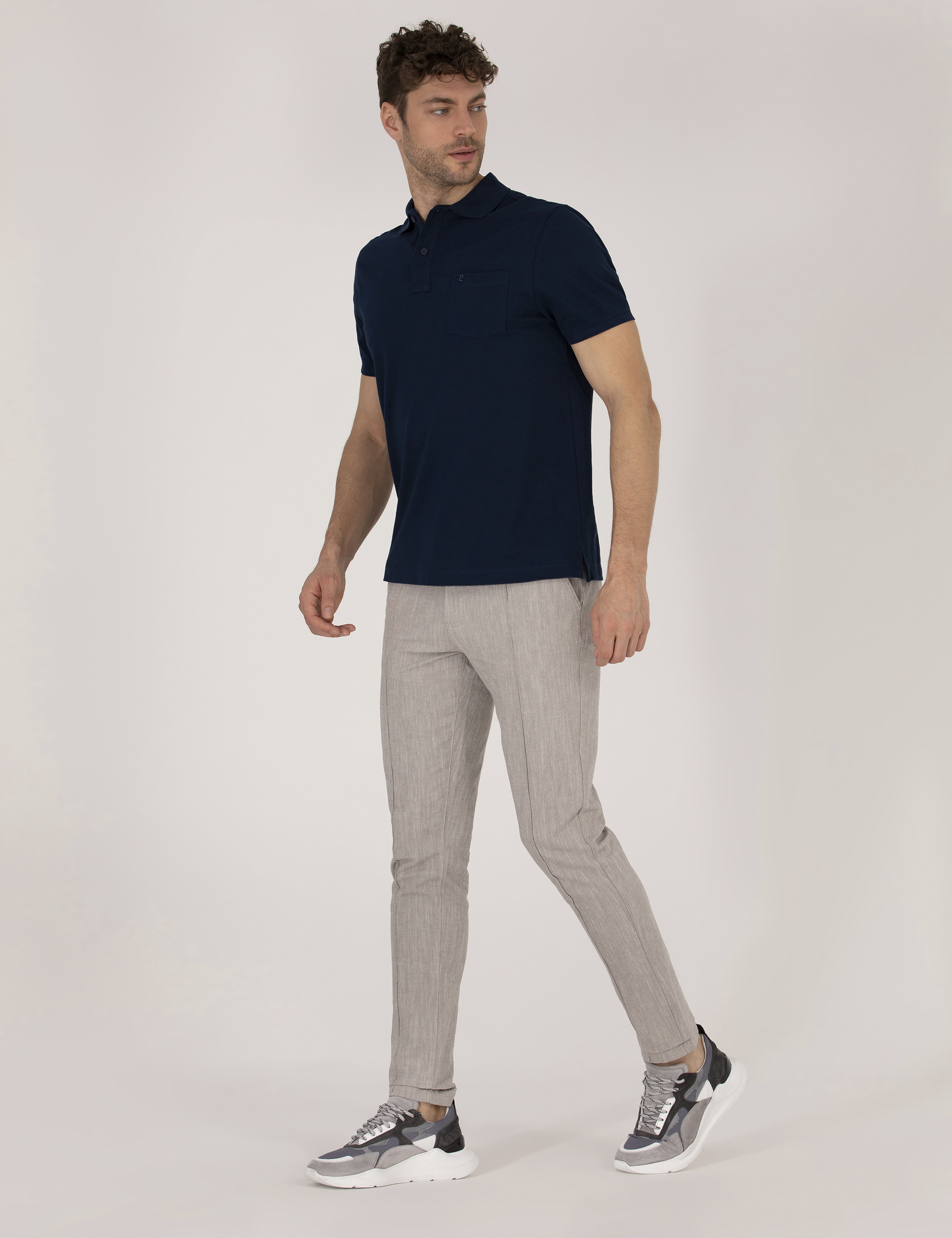Koyu Bej Slim Fit Belden Bağlamalı Chino Pantolon - Image 5