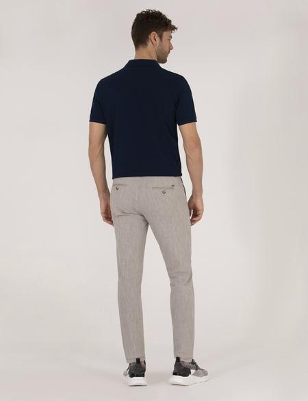 Koyu Bej Slim Fit Belden Bağlamalı Chino Pantolon - 50271280059
