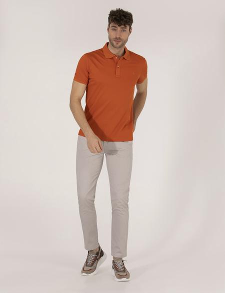 Gri Armürlü Slim Fit Chino Pantolon - 50271283311