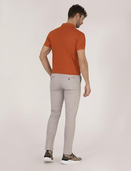 Gri Armürlü Slim Fit Chino Pantolon - 50271283311