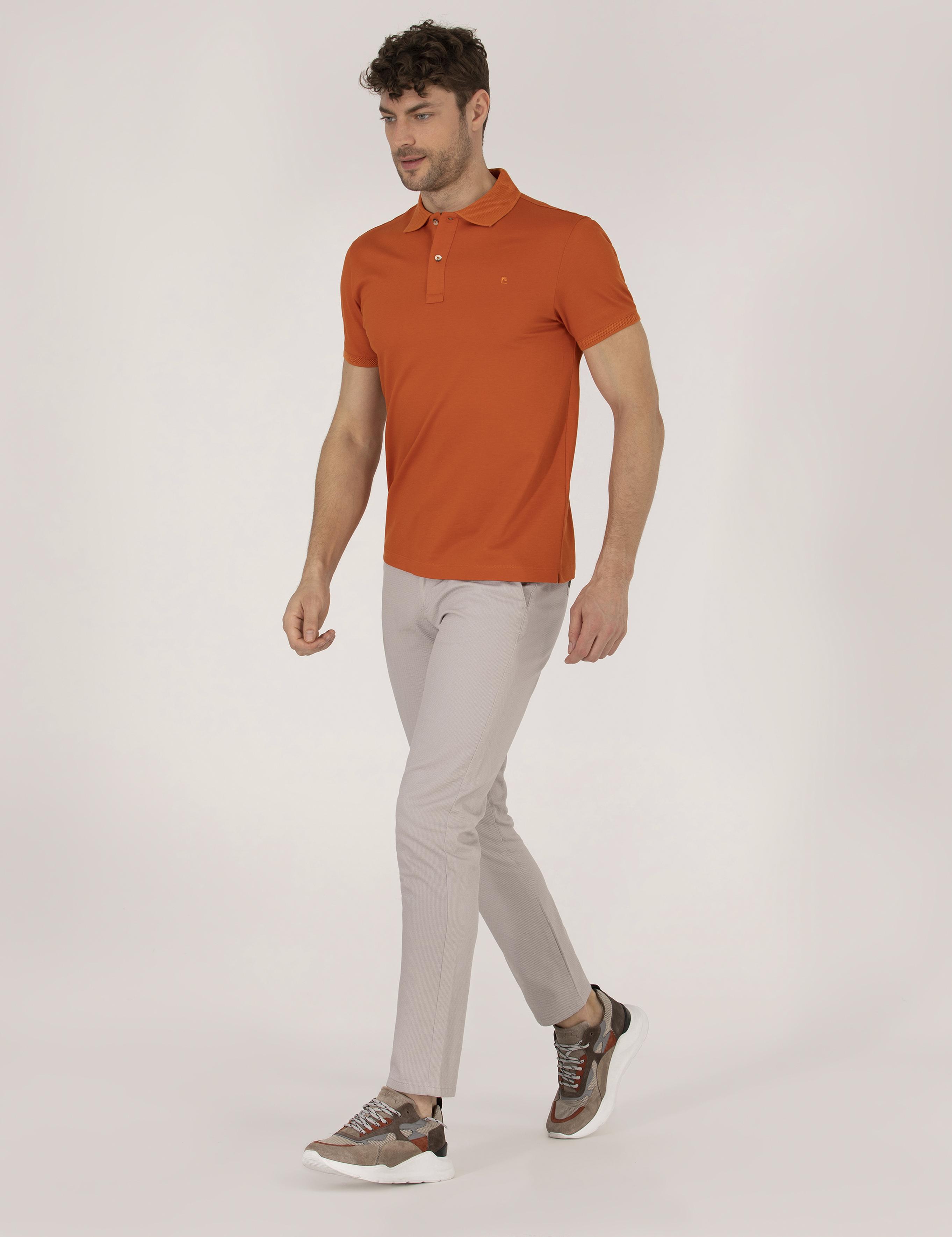 Gri Armürlü Slim Fit Chino Pantolon
