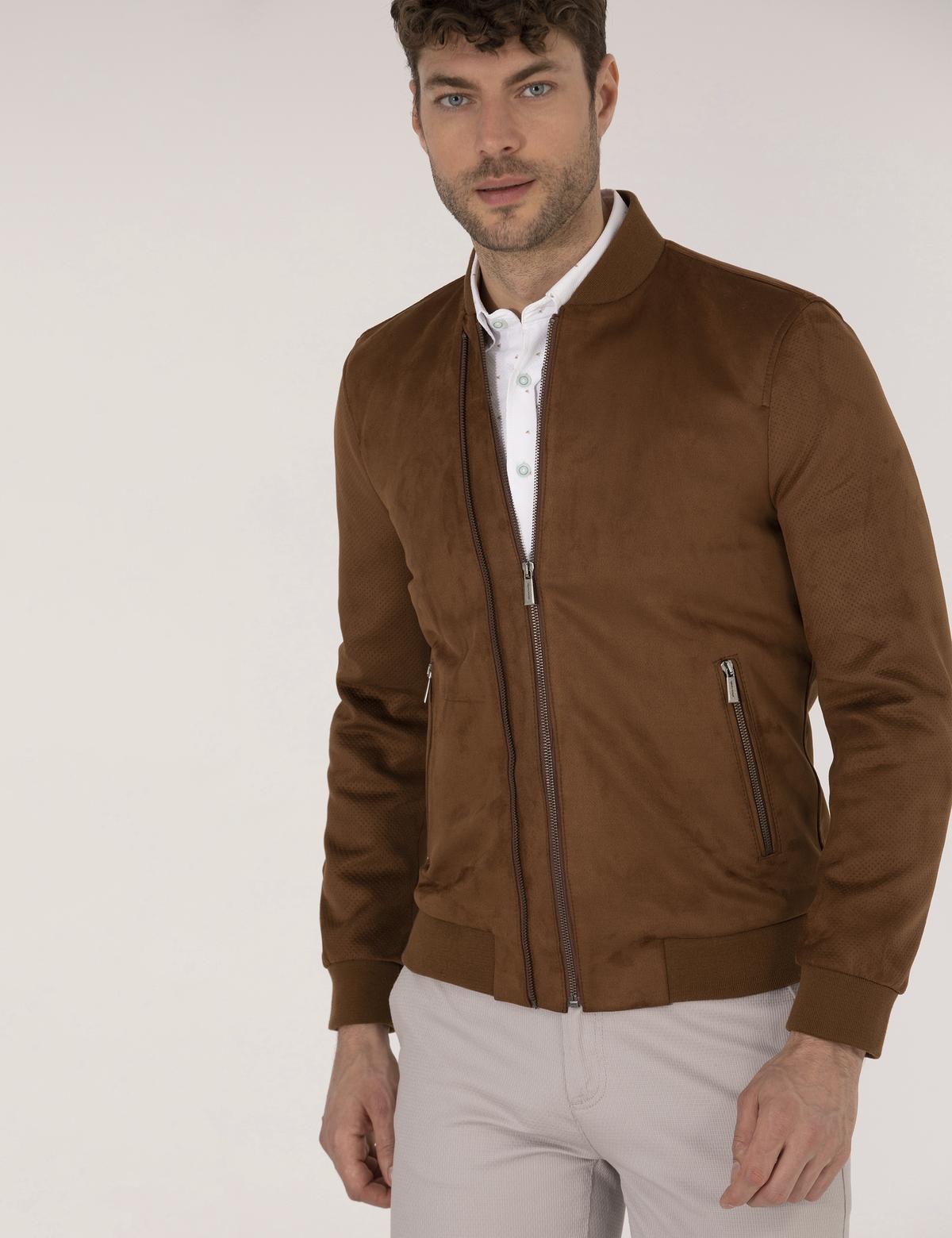 Kahverengi Deri Ceket - 50273468003