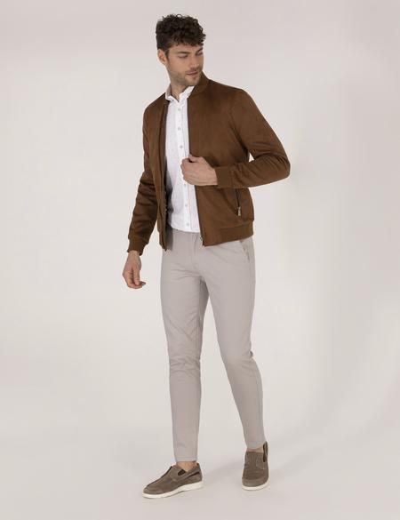 Kahverengi Deri Ceket - 50273468003