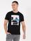 Siyah Slim Fit Baskılı Bisiklet Yaka Tişört