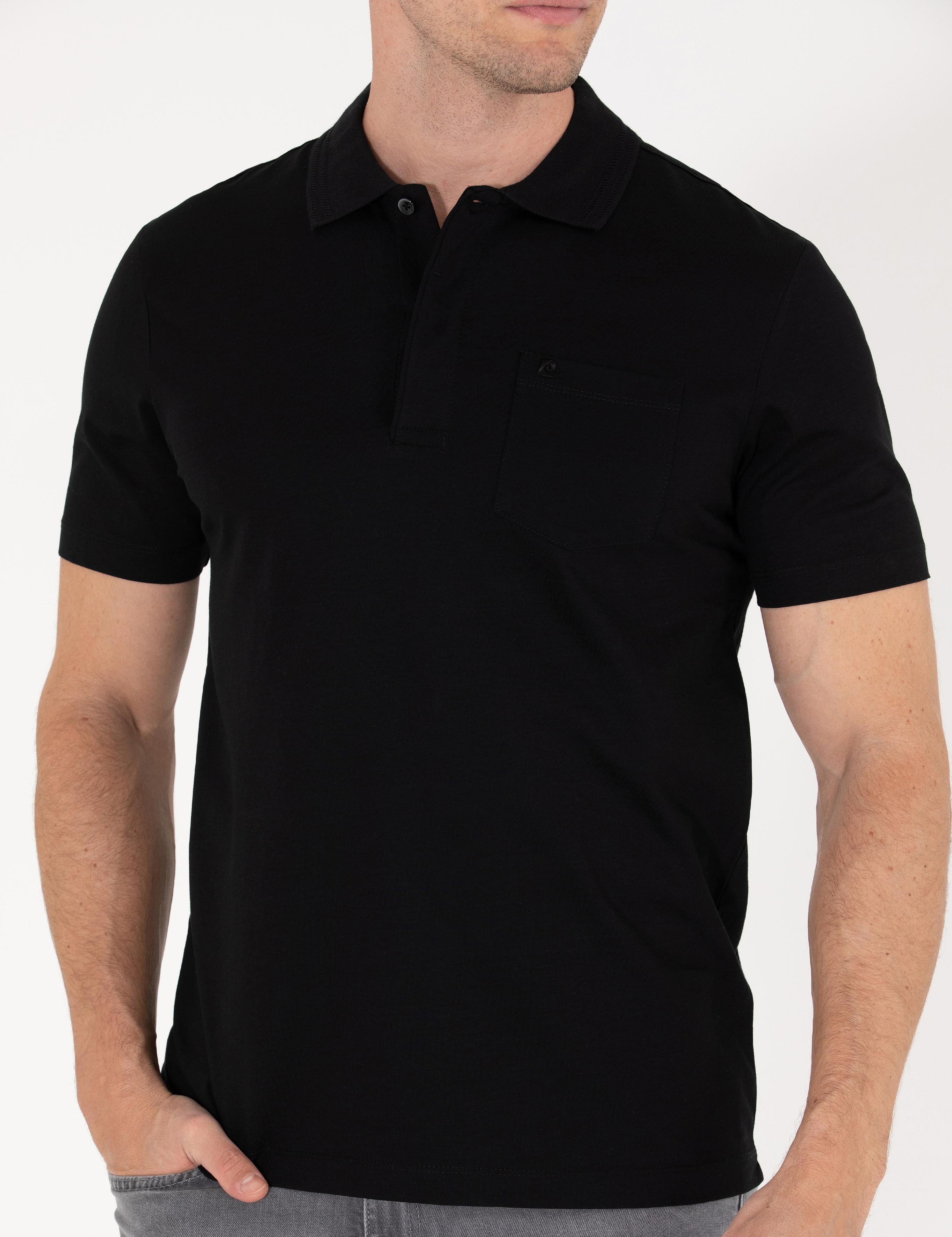 Siyah Regular Fit Polo Yaka Merserize Tişört