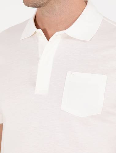 Beyaz Regular Fit %100 Pamuk  Merserize Düğmeli Polo Yaka Basic Tişört