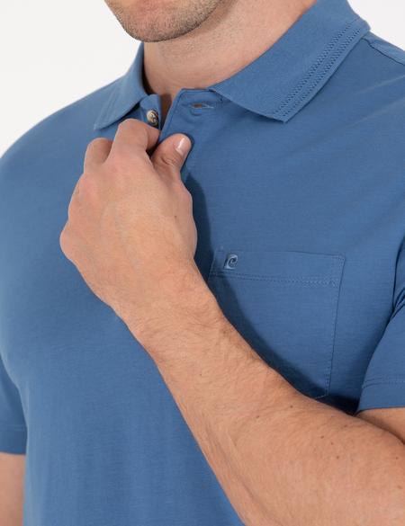 Koyu Mavi Regular Fit Polo Yaka Merserize Tişört - 50262668069