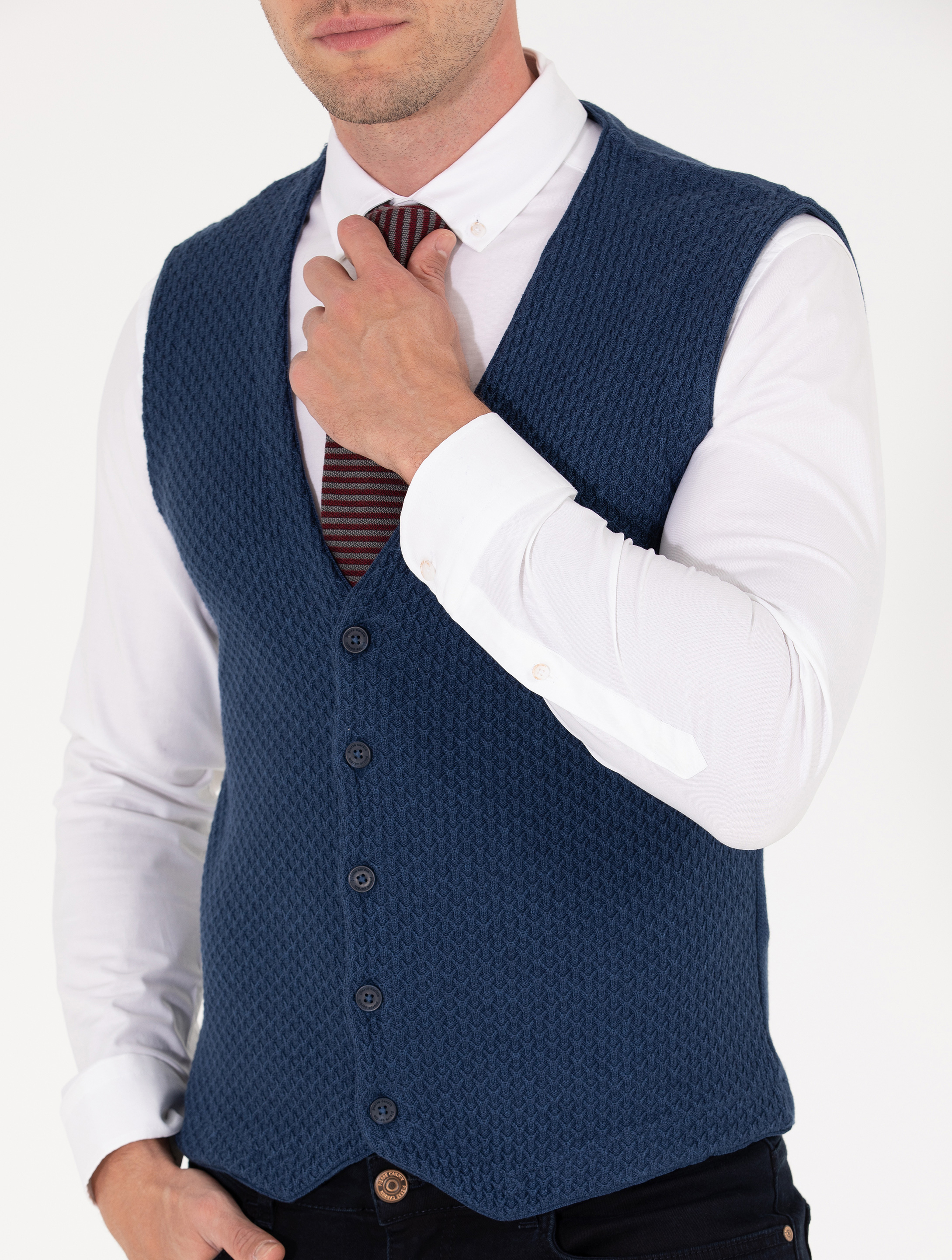 Pierre Cardin Lacivert Triko Yelek görsel 6