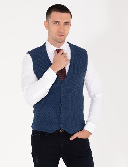 Lacivert Triko Yelek - 50263171017