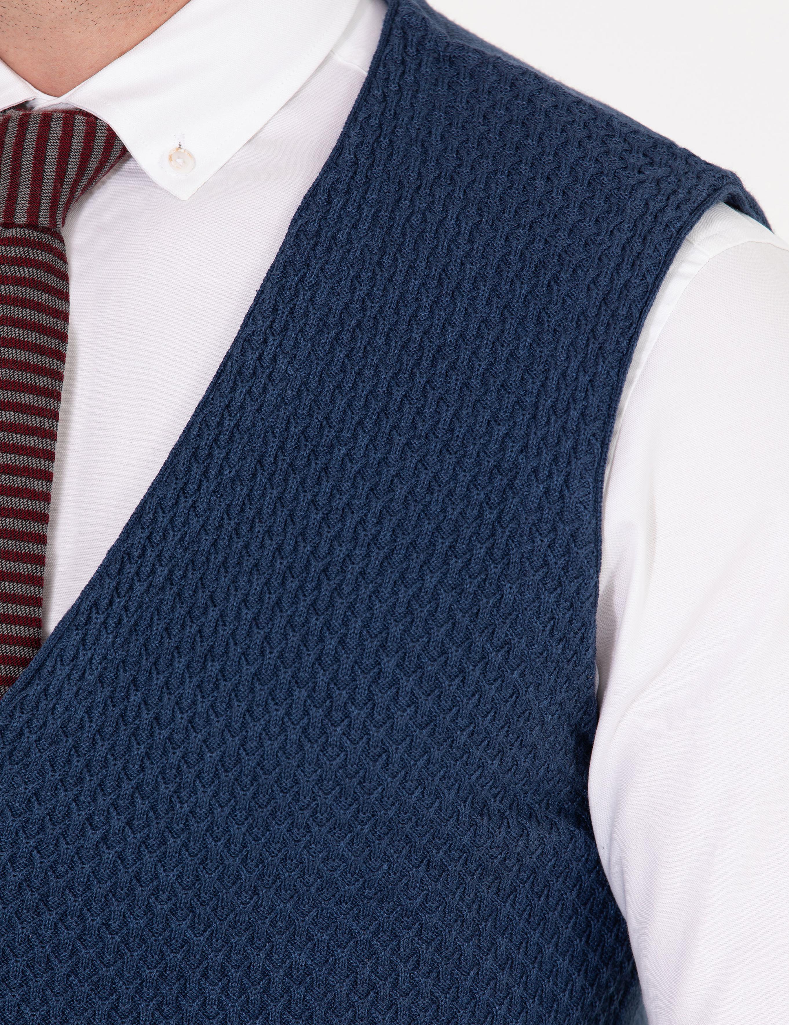 Lacivert Triko Yelek