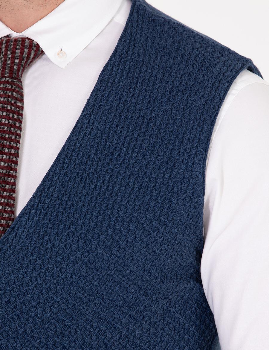 Lacivert Triko Yelek