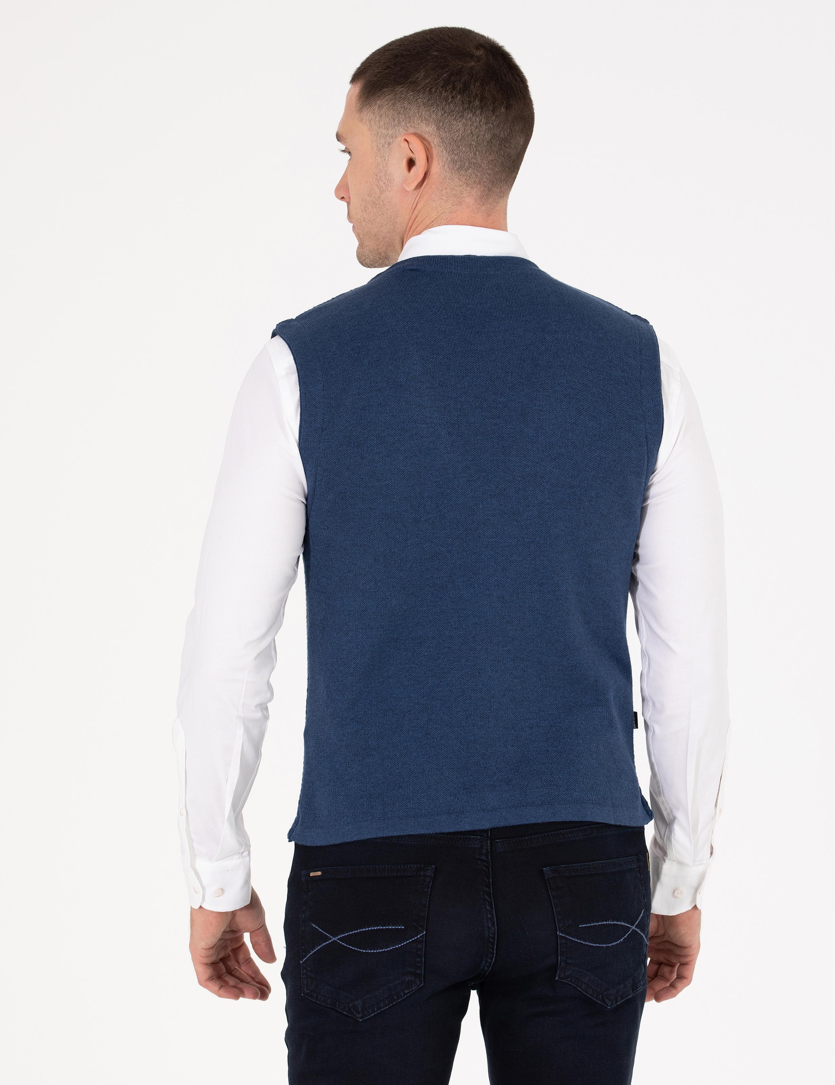 Lacivert Triko Yelek