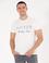 Ekru Slim Fit Baskılı Bisiklet Yaka Tişört