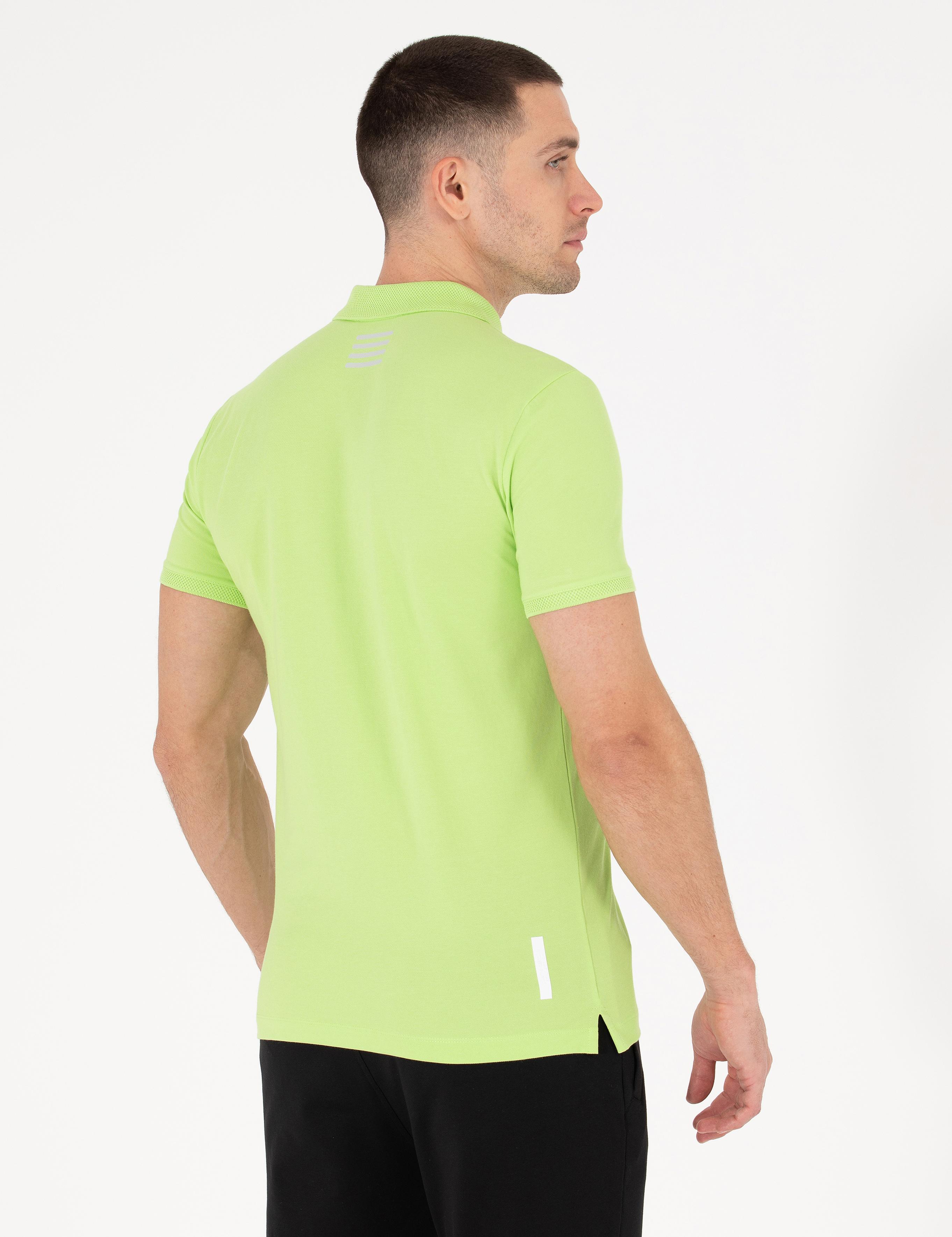 Yeşil Slim Fit Fermuarlı Polo Yaka Tişört