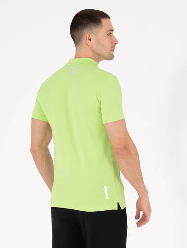 Yeşil Slim Fit Fermuarlı Polo Yaka Tişört