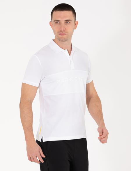 Beyaz Slim Fit Göğüs Baskılı Polo Yaka Tişört - 50264210030