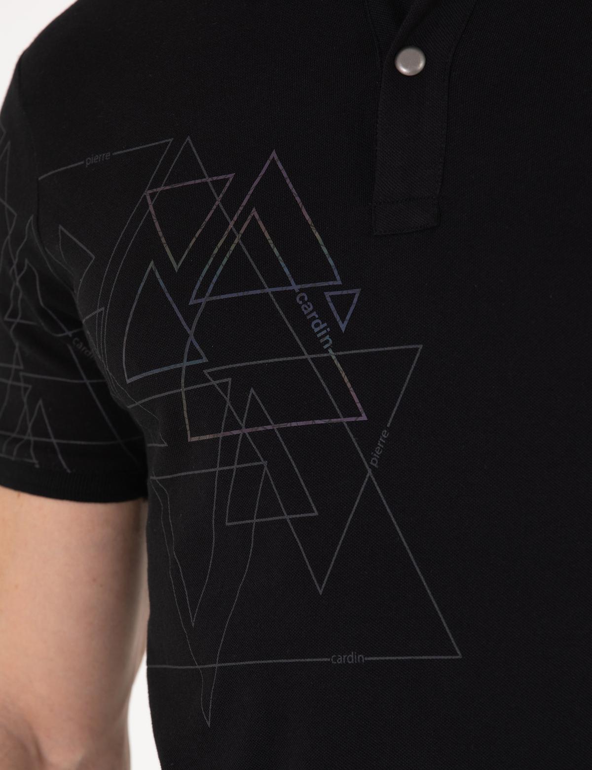 Siyah Slim Fit Baskılı Polo Yaka Tişört - 50264856023