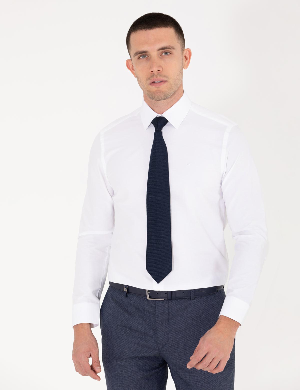 Beyaz Slim Fit Uzun Kollu Basic Gömlek - 50275622033