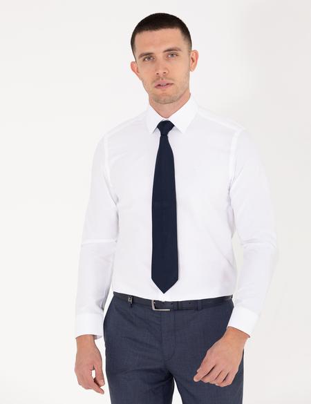 Beyaz Slim Fit Uzun Kollu Basic Gömlek - 50275622033