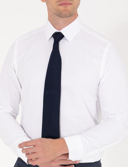 Beyaz Slim Fit Uzun Kollu Basic Gömlek - 50275622033