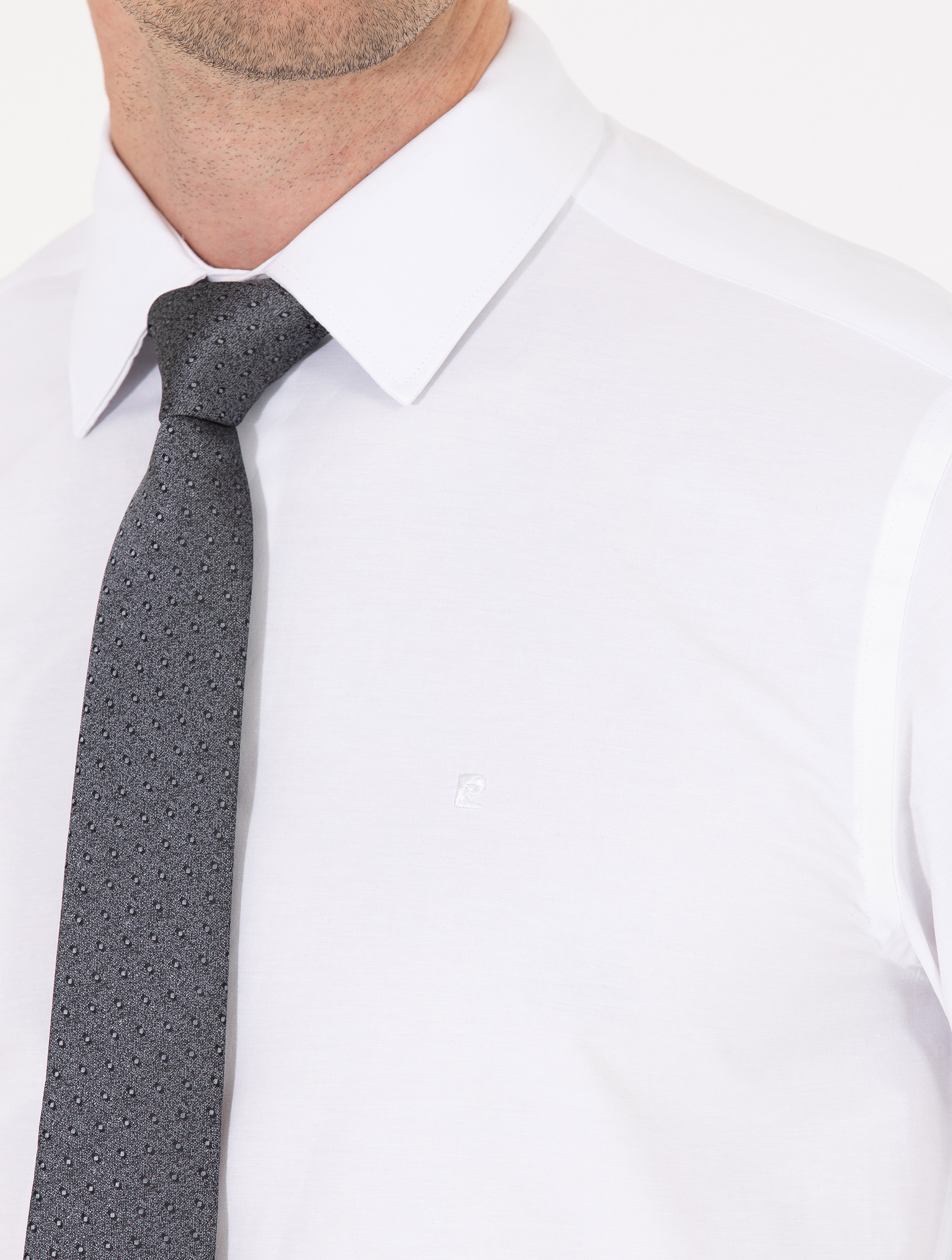 Beyaz Regular Fit Uzun Kollu Basic Gömlek - Image 7