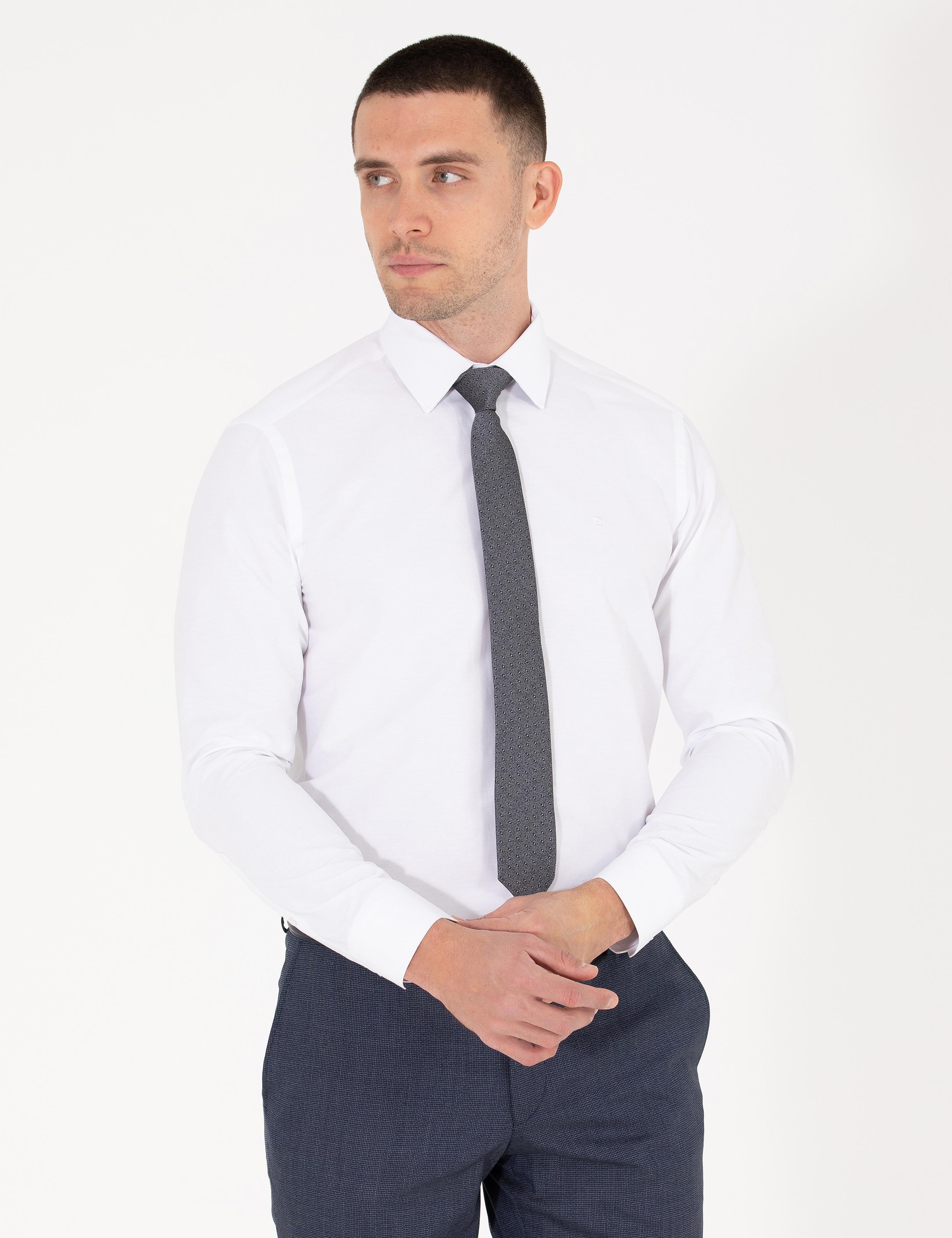 Beyaz Regular Fit Uzun Kollu Basic Gömlek