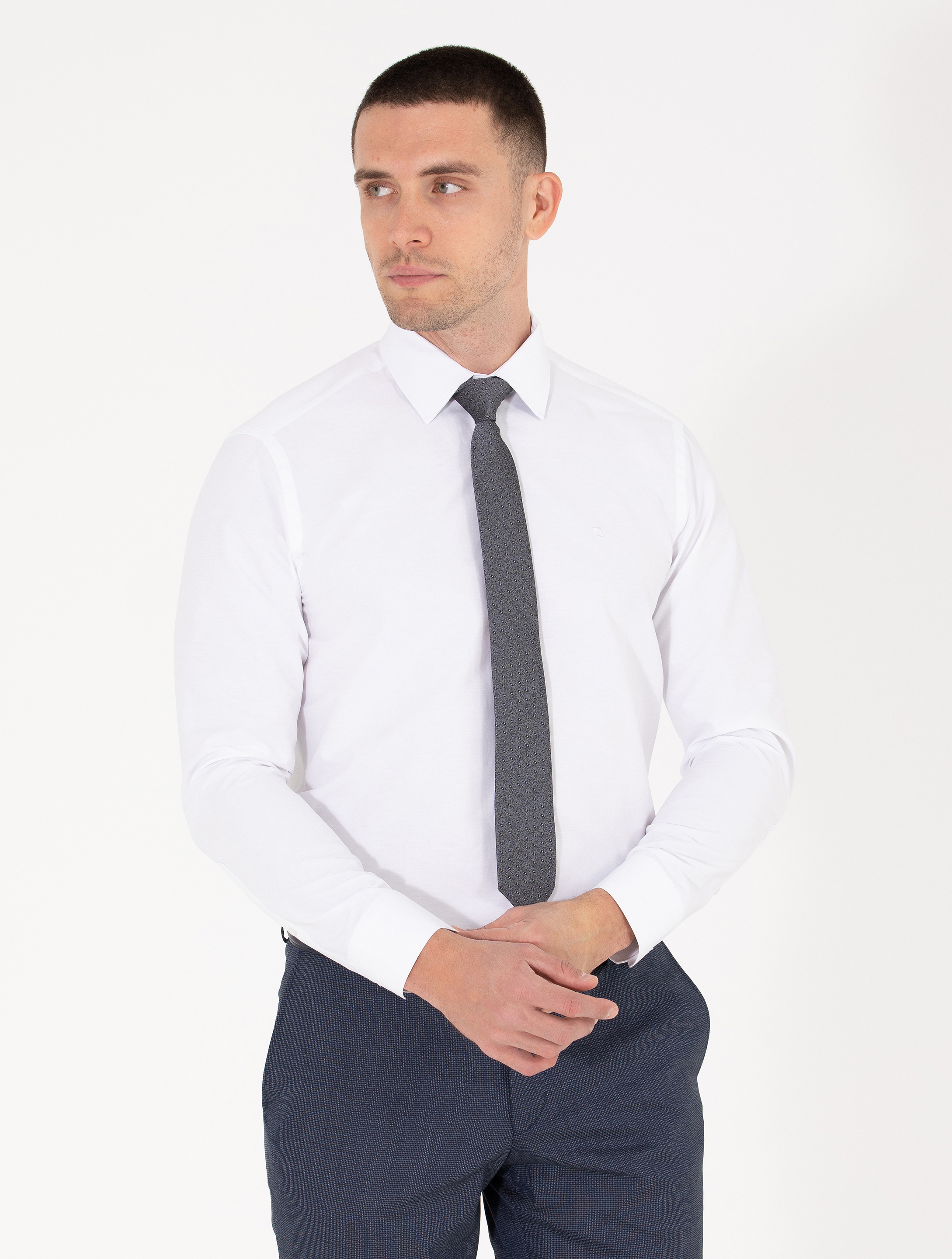 Beyaz Regular Fit Uzun Kollu Basic Gömlek