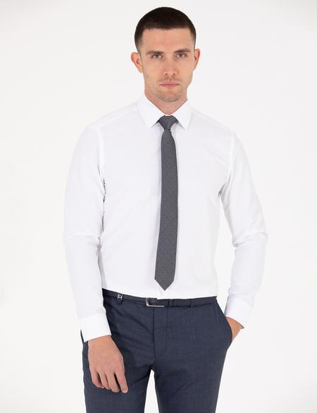 Beyaz Regular Fit Uzun Kollu Basic Gömlek - 50275813017