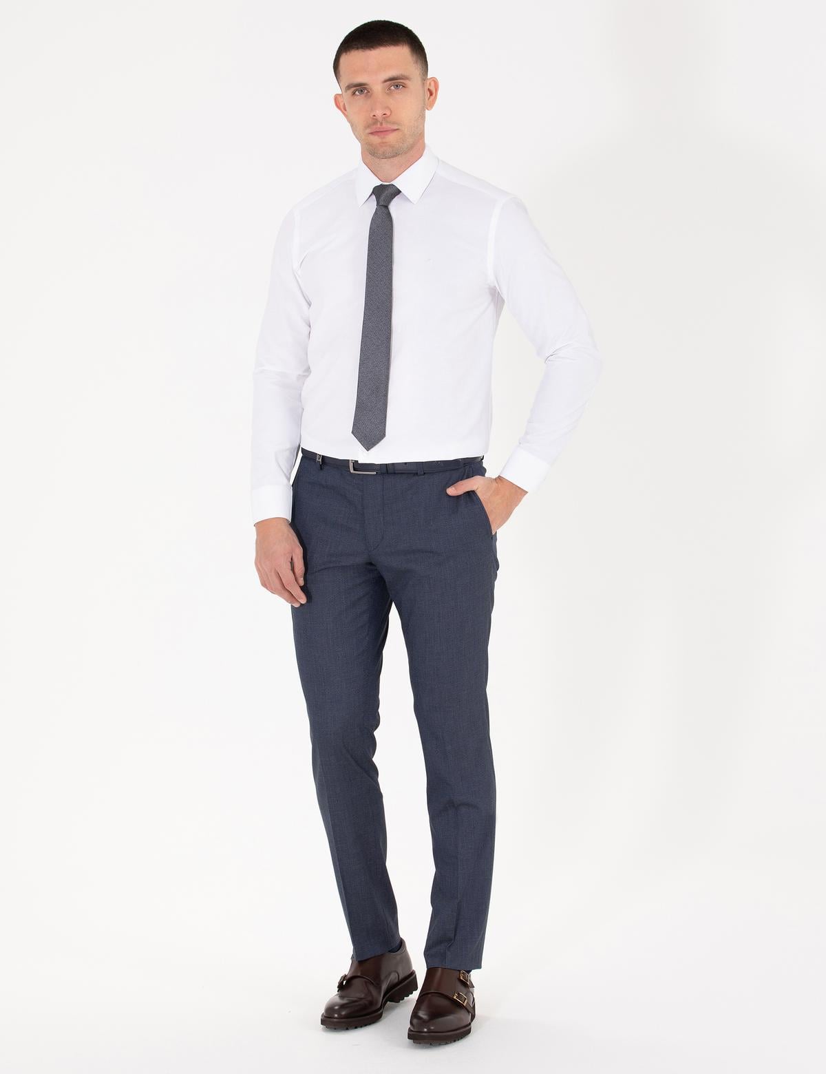 Beyaz Regular Fit Uzun Kollu Basic Gömlek - 50275813017