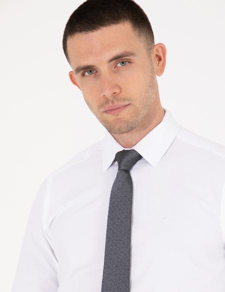 Beyaz Regular Fit Uzun Kollu Basic Gömlek - 50275813017