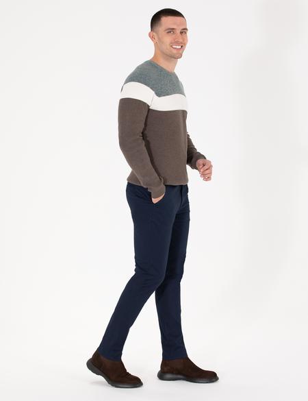 Lacivert Slim Fit Kanvas Pantolon - 50276109062