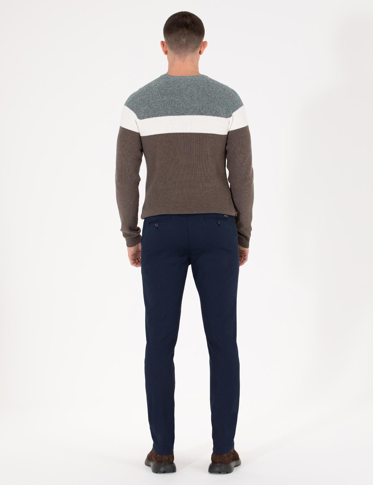 Lacivert Slim Fit Kanvas Pantolon - 50276109062