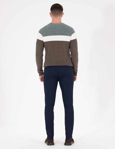 Lacivert Slim Fit Kanvas Pantolon - 50276109062