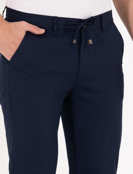 Lacivert Slim Fit Kanvas Pantolon - 50276109062
