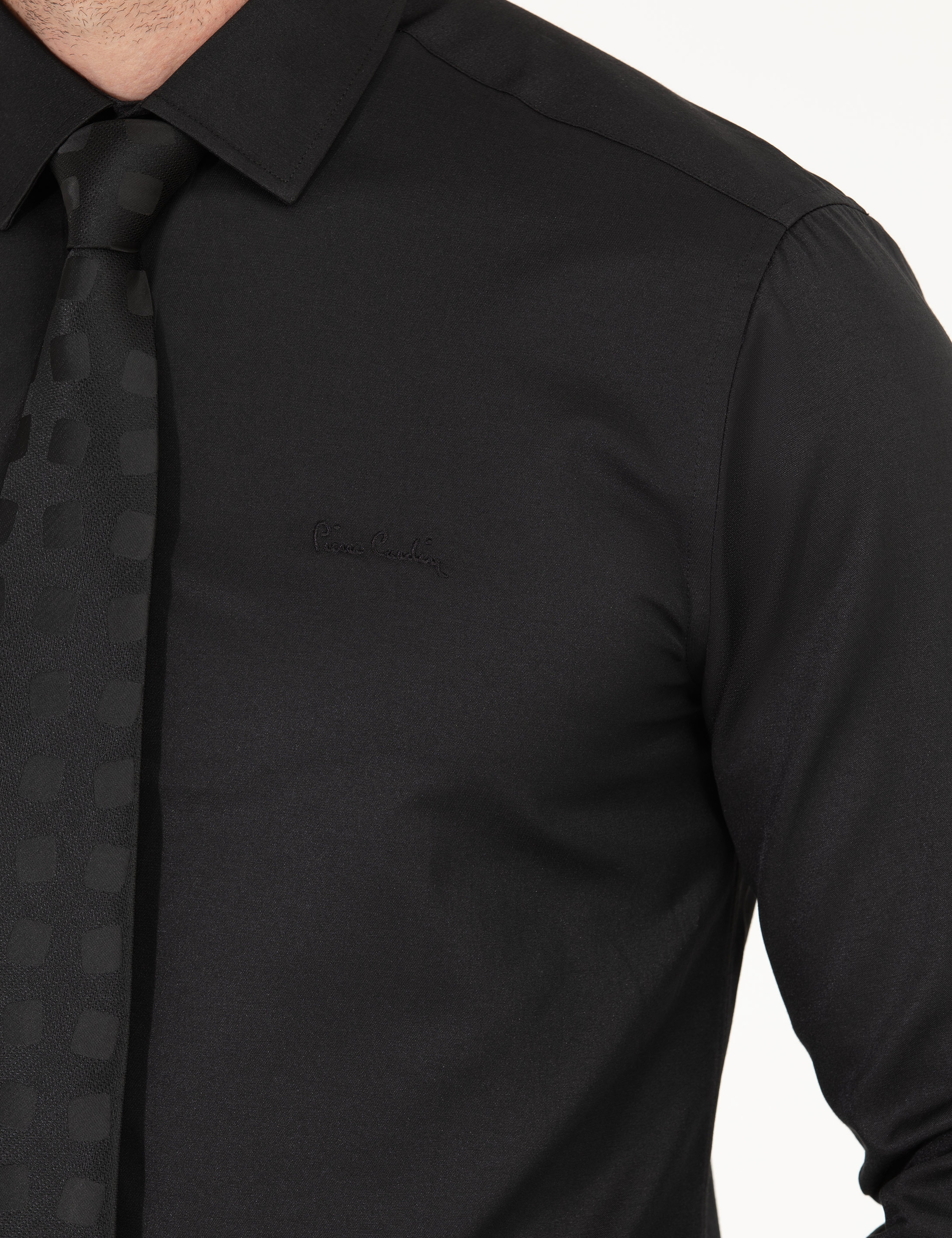 Siyah Slim Fit Uzun Kollu Klasik Gömlek