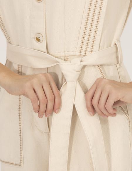 Krem Comfort Fit Dokuma Tulum - 50268462001