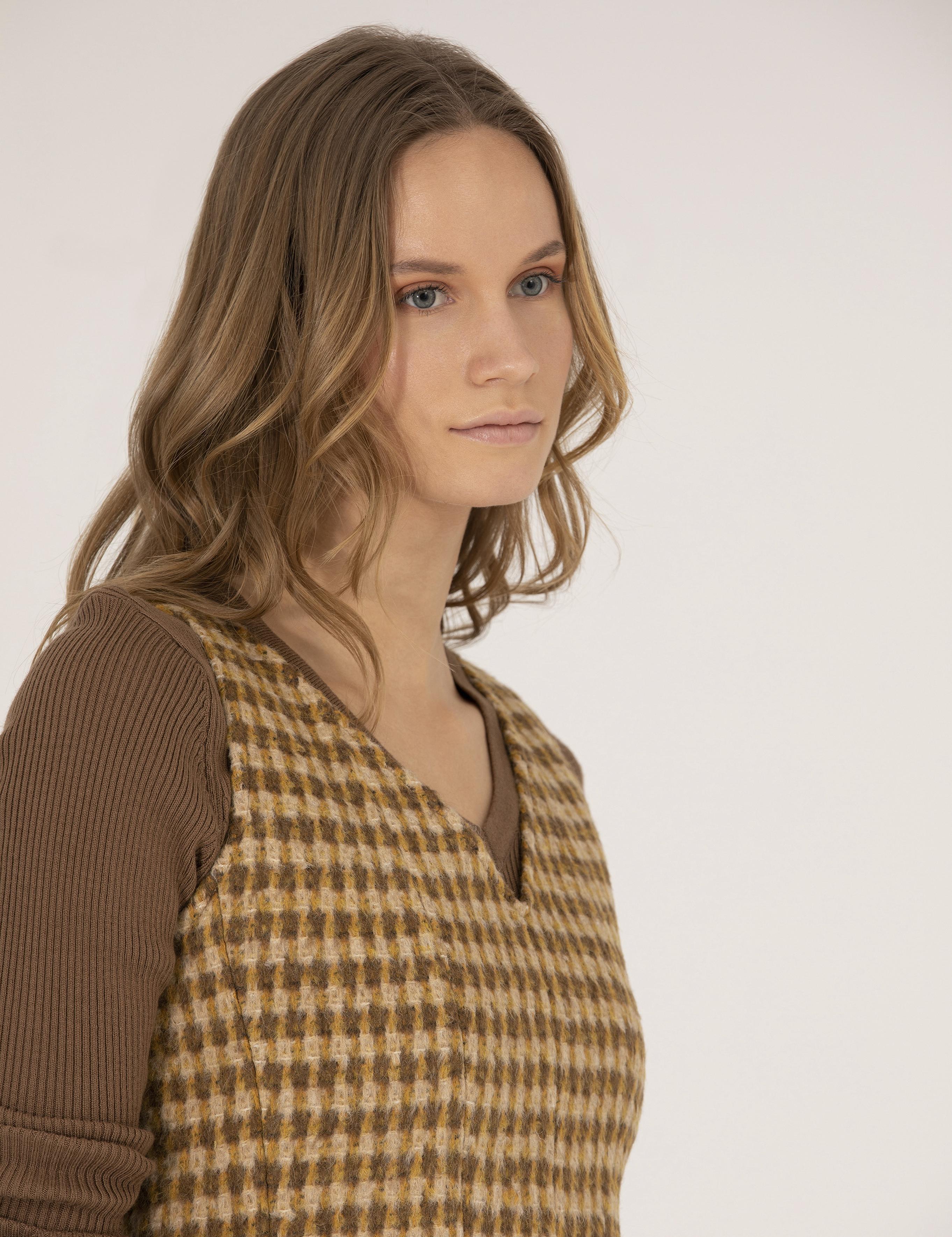 Kahverengi Standart Fit Dokuma Tulum