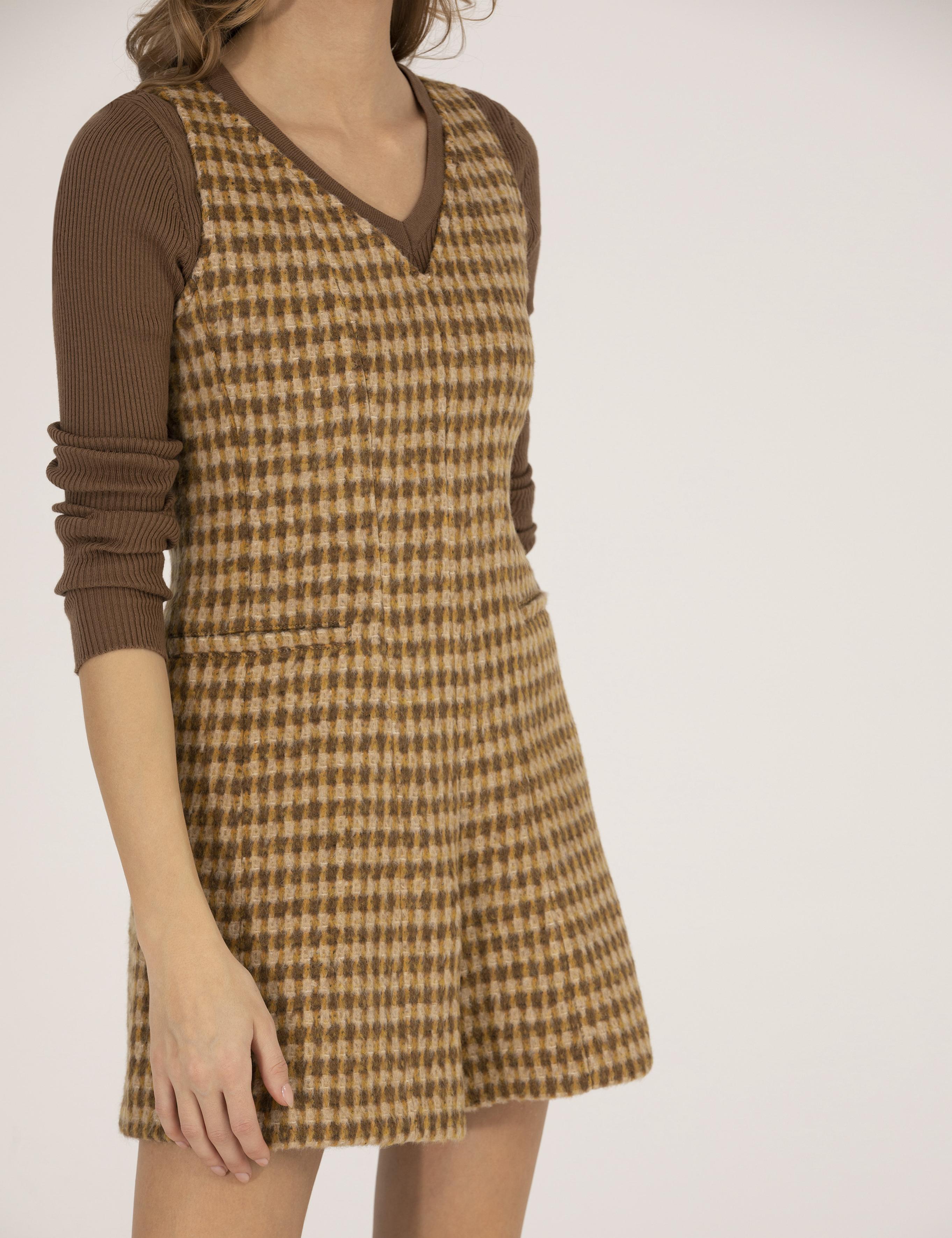 Kahverengi Standart Fit Dokuma Tulum