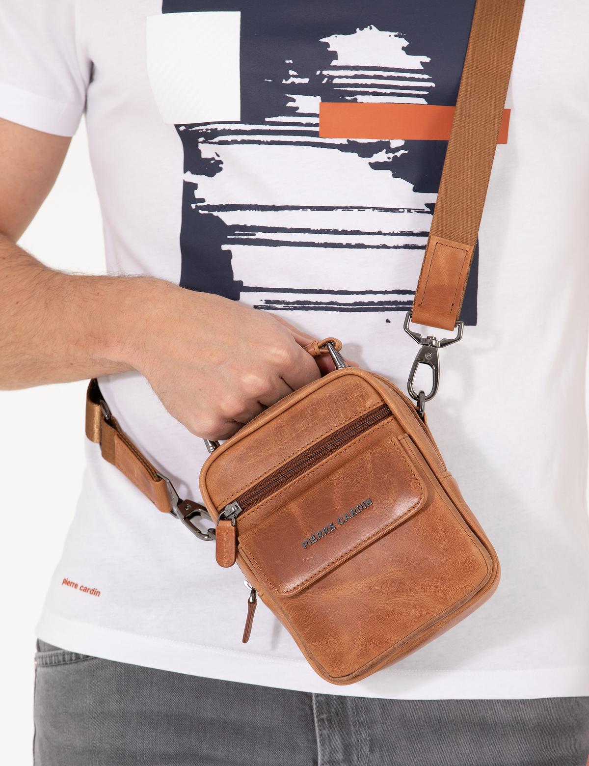 Erkek Taba Deri Askılı El Çantası - 50268771003